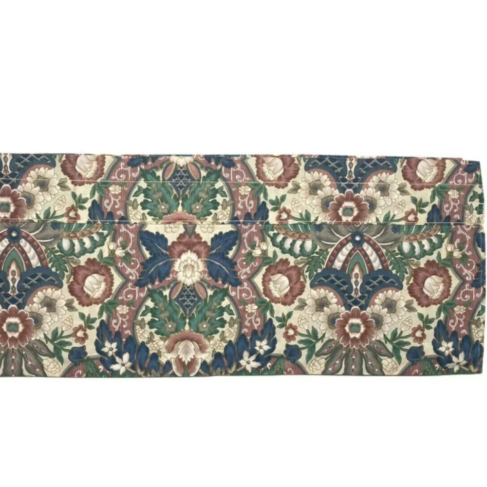 2 Vintage 70s Custom Curtains Valances Paisley
